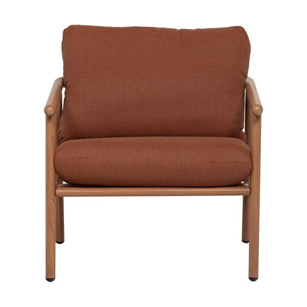 Kovové/polstrované zahradní křeslo v terakotové barvě Cavero – WOOOD-image-2