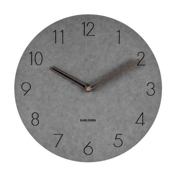 Šedé nástěnné dřevěné hodiny Karlsson Dura, ⌀ 29 cm