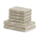 Set 2 béžových osušek a 4 ručníků DecoKing Bamby Beige