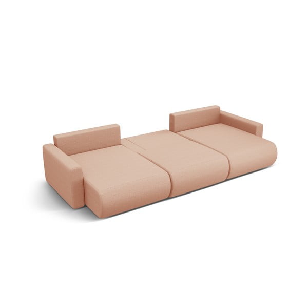 Růžová rozkládací rohová pohovka s úložným prostorem  (do "U") Belfast – Cosmopolitan Design-image-2