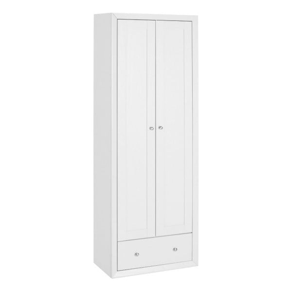 Bílá dřevěná dvoudveřová šatní skříň Støraa Napoli