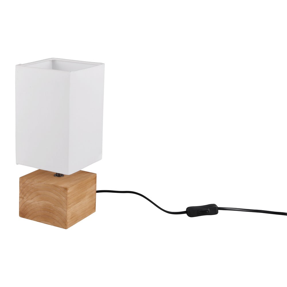 Stolní lampa s textilním stínidlem v bílo-přírodní barvě (výška 30 cm) Woody – Trio