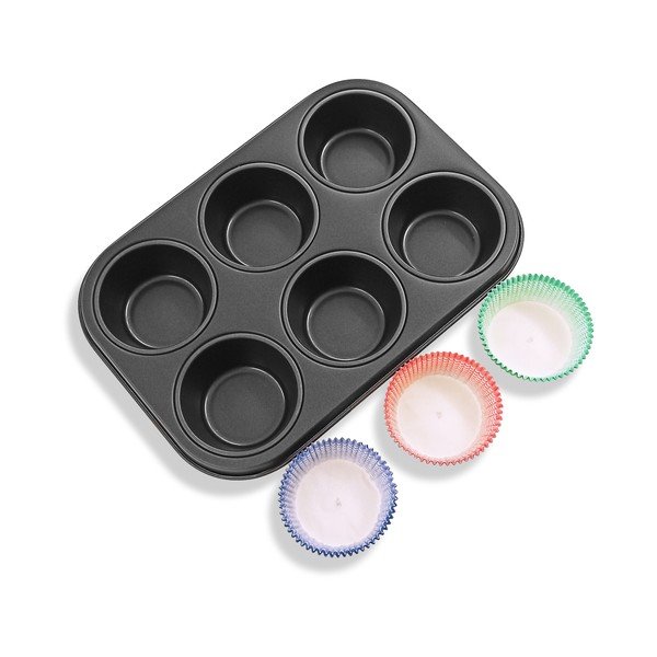 Set ocelové formy na 6 muffinů a 30 papírových košíčků Guardini-image-1