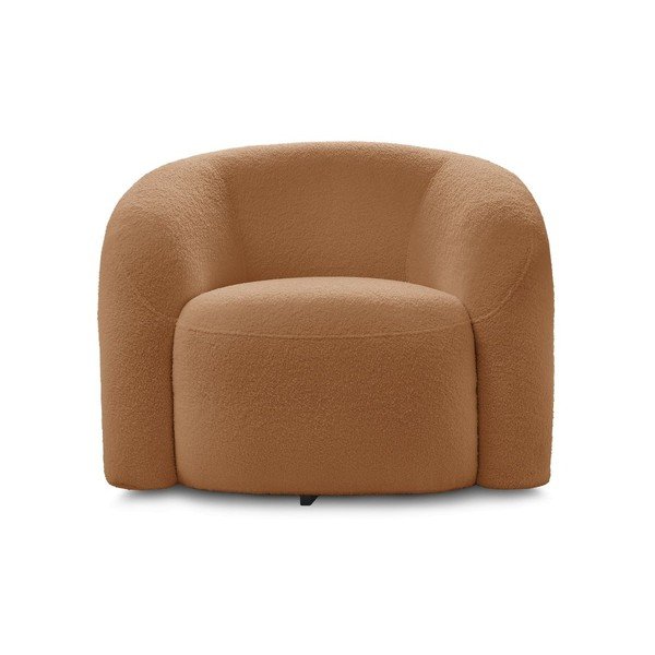 Oranžové otočné křeslo z textilie bouclé Elina – Bobochic Paris-image-2