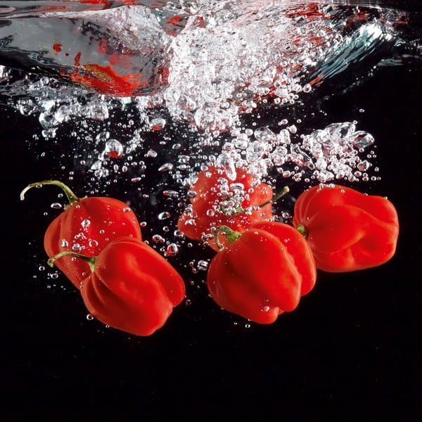Skleněný obraz Pepper Splash, 30x30 cm