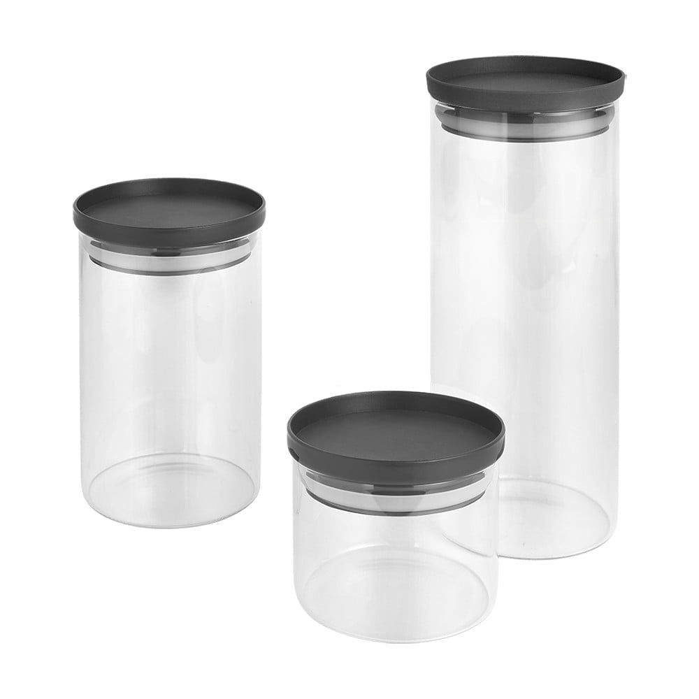 Skleněné dózy na potraviny v sadě 3 ks – Metaltex