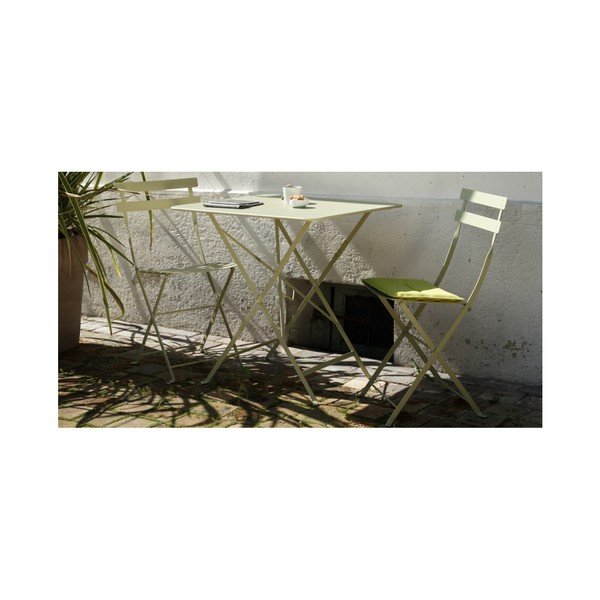 Sada 2 světle béžových skládacích zahradních židlí Fermob Bistro-image-4