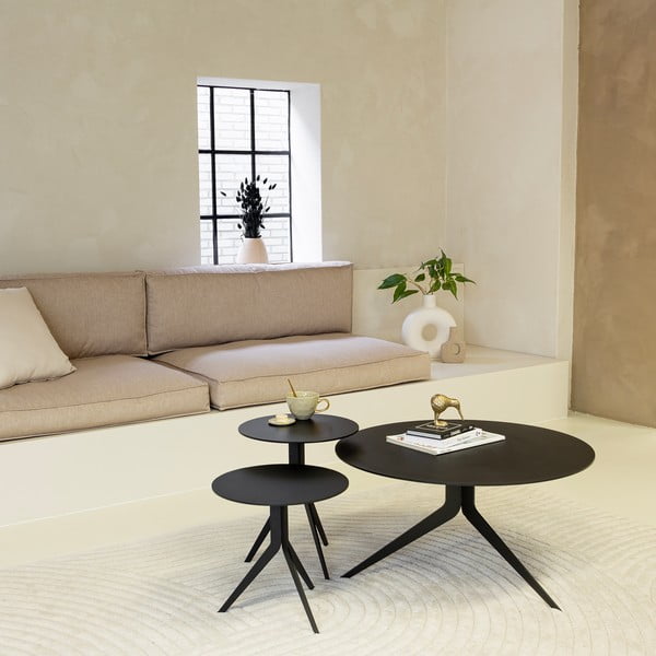 Černý kovový kulatý konferenční stolek ø 78 cm Daley – Spinder Design-image-3