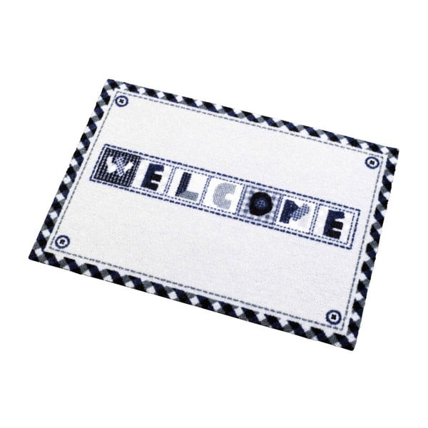 Modro-bílý koberec Zala Living Welcome, 50x70 cm