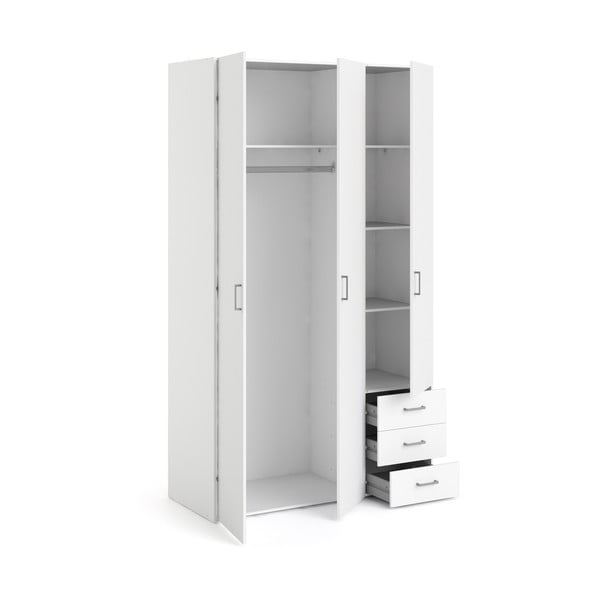 Bílá šatní skříň 116x200 cm Space – Tvilum-image-4