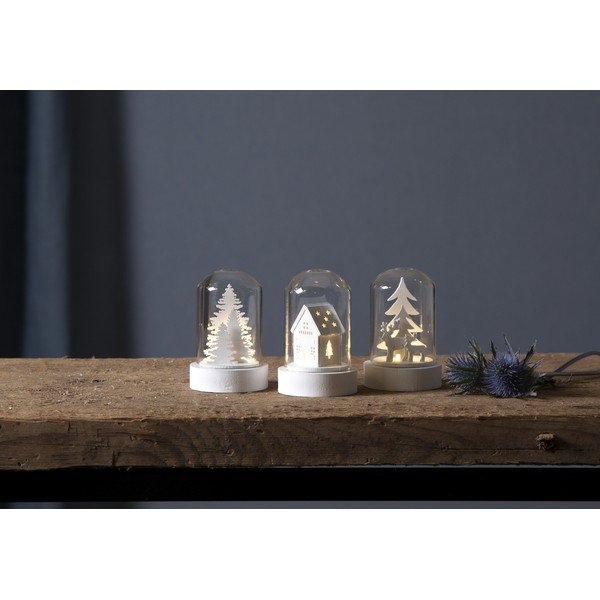 Bílé světelné dekorace s vánočním motivem v sadě 3 ks ø 5,5 cm Kupol – Star Trading-image-1