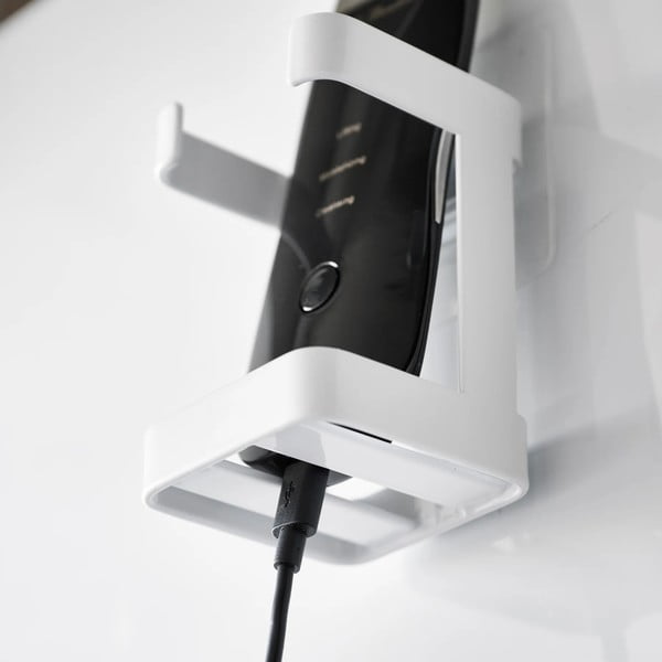 Bílý kovový držák zařízení péče o pleť Film Hook – YAMAZAKI-image-3