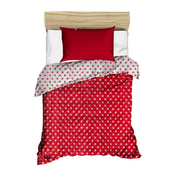 Červený prošívaný přehoz přes postel Dots, 160 x 230 cm