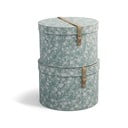 Světle zelené kartonové úložné boxy v sadě 2 ks s víkem ø 37,5x25,5 cm Rut Paper Laminate – Bigso