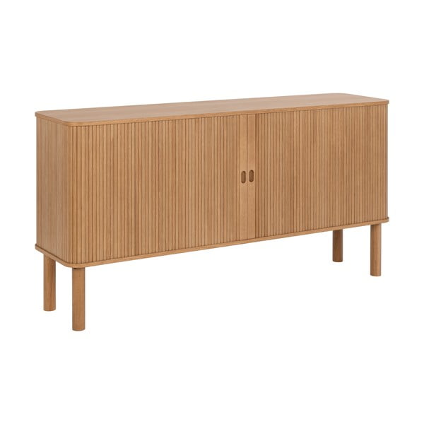 Nízká komoda v dekoru dubu s posuvnými dveřmi v přírodní barvě 160x80 cm Langley – Actona-image-1