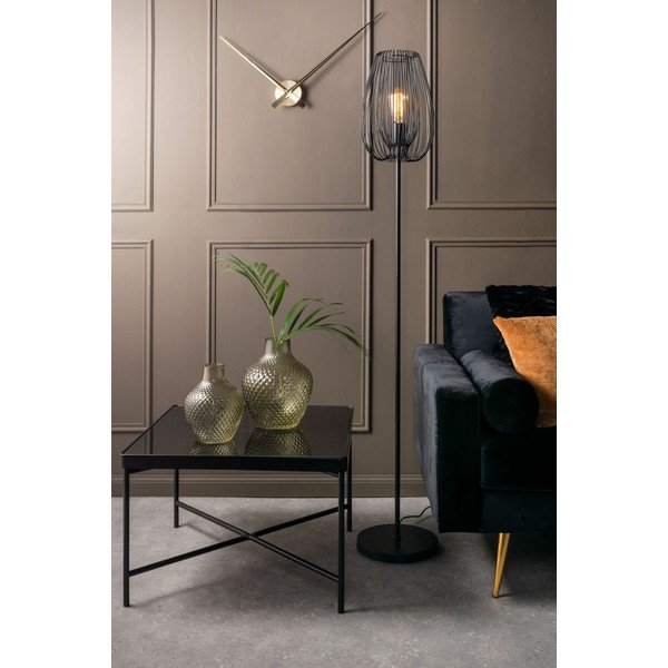 Černá stojací lampa Leitmotiv Lucid, výška 150 cm-image-1