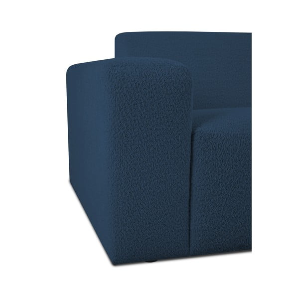 Tmavě modrá rohová pohovka z textilie bouclé (do "U") Roxy – Scandic-image-3
