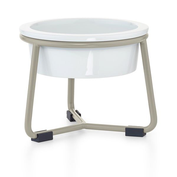 Porcelánová miska s podstavcem pro psa ø 20 cm Pranzo Greige M – MiaCara