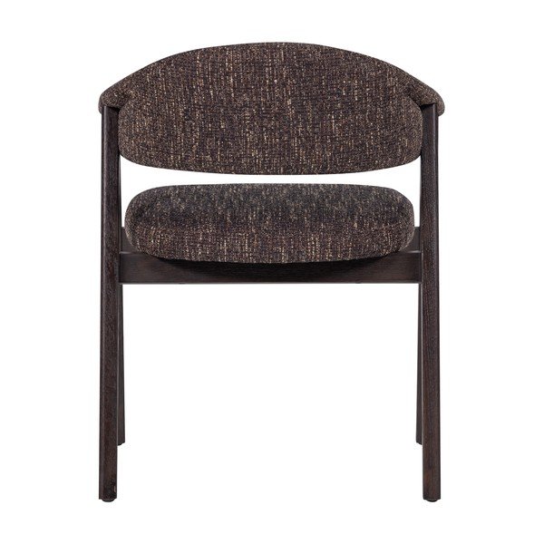 Tmavě hnědá čalouněná jídelní židle s područkami Tunar – WOOOD-image-4