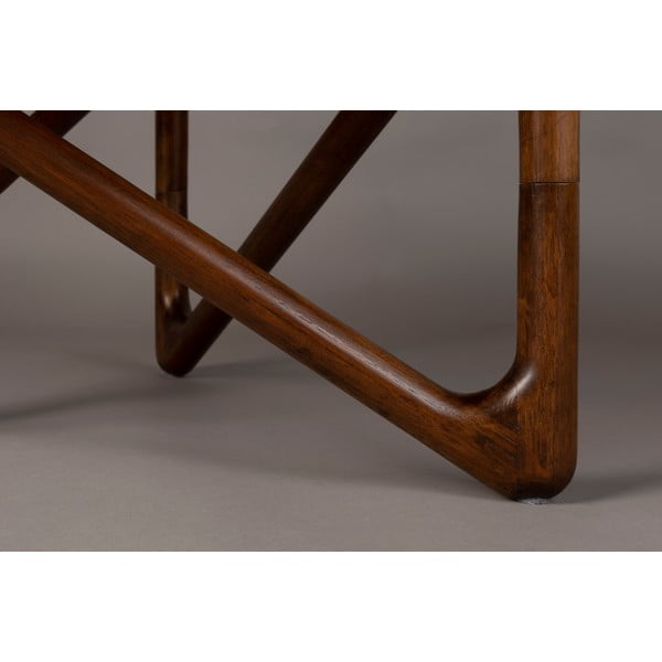 Hnědý kulatý konferenční stolek se skleněnou deskou ø 80 cm Naia – Dutchbone-image-1