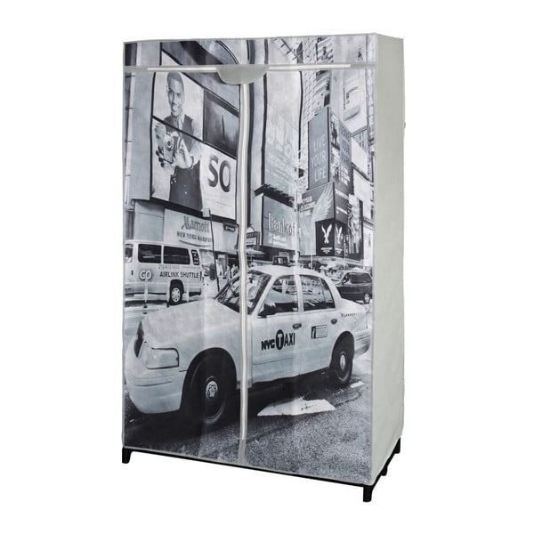 Šedá textilní skříň na šaty JOCCA New York Taxi, 156 x 87 cm
