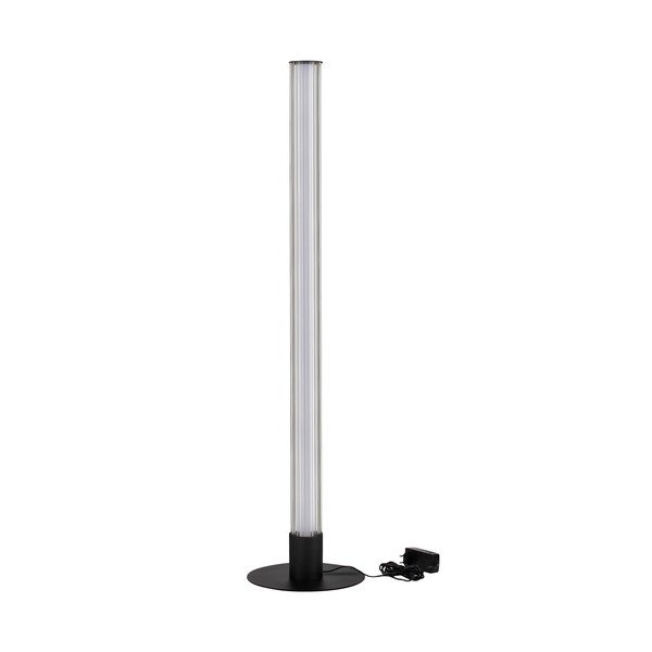 Matně černá hliníková LED stmívatelná stojací lampa se skleněným stínidlem (výška 130 cm) Glovia – Nova Luce