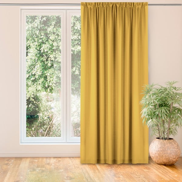 Závěs v hořčicové barvě 300x300 cm Carmena – Homede-image-1