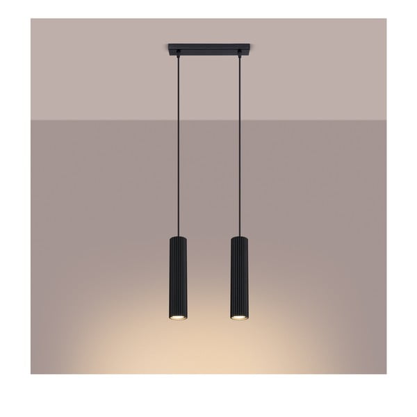 Černé kovové závěsné svítidlo Gleam – Sollux-image-1