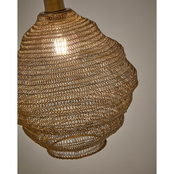 Závěsné svítidlo ve zlaté barvě s kovovým stínidlem ø 30 cm Sarraco – Kave Home-image-3