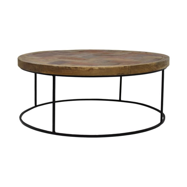 Konferenční stolek s deskou z neopracovaného teakového dřeva HSM collection Mosaic