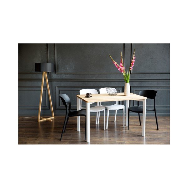 Bílý jídelní stůl se zaoblenými nohami Ragaba TRIVENTI, 120 x 80 cm-image-1