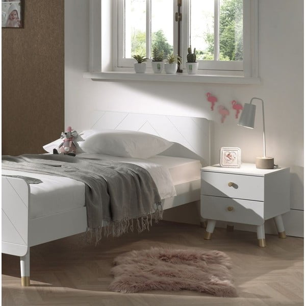 Bílý dětský noční stolek z borovicového dřeva Vipack Billy-image-1