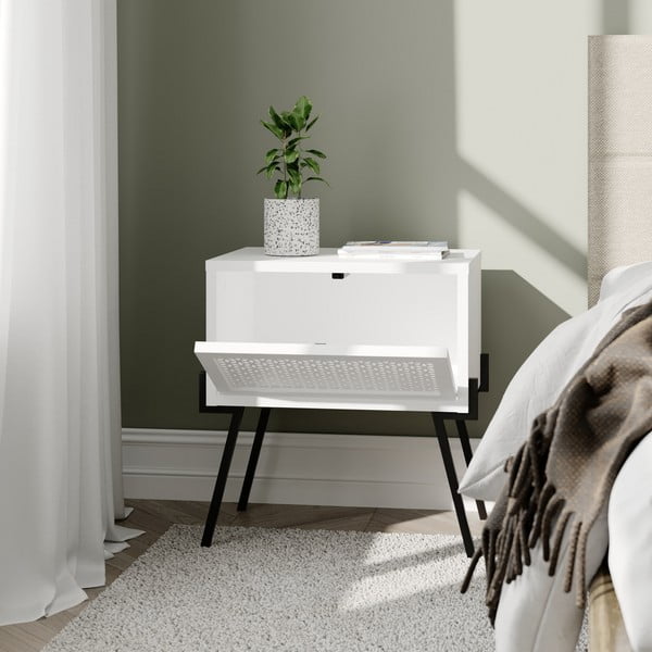 Bílý noční stolek Naive – Kalune Design-image-1