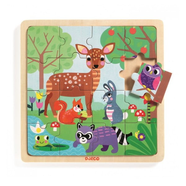 Dřevěné puzzle Djeco Lesní zvířátka