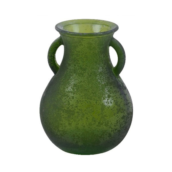 Zelená váza z recyklovaného skla Ego Dekor Cantaro, výška 16 cm