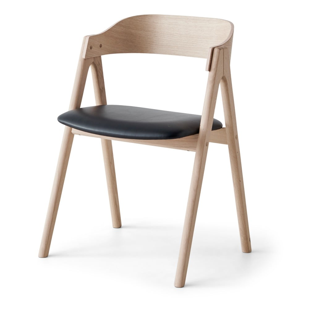 Jídelní židle z dubového dřeva s koženým sedákem Findahl by Hammel Mette