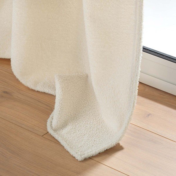 Krémový závěs z materiálu bouclé 140x240 cm Wooly – douceur d'intérieur-image-4