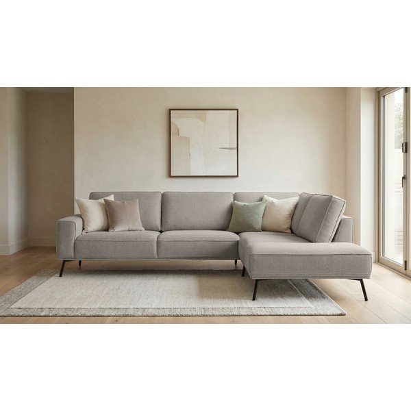 Šedobéžová žinylková rohová pohovka (pravý roh/do L) Amsterdam – Scandic-image-1