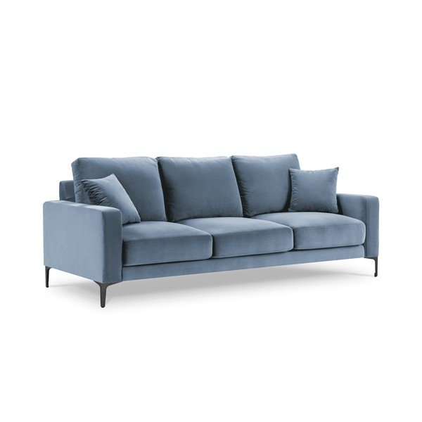 Světle modrá sametová pohovka Kooko Home Harmony, 220 cm-image-3