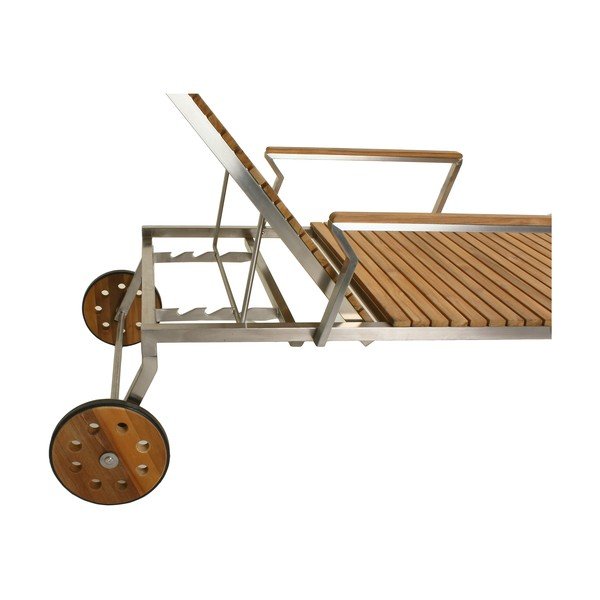 Hnědé kovové zahradní lehátko Denver – Garden Pleasure-image-2