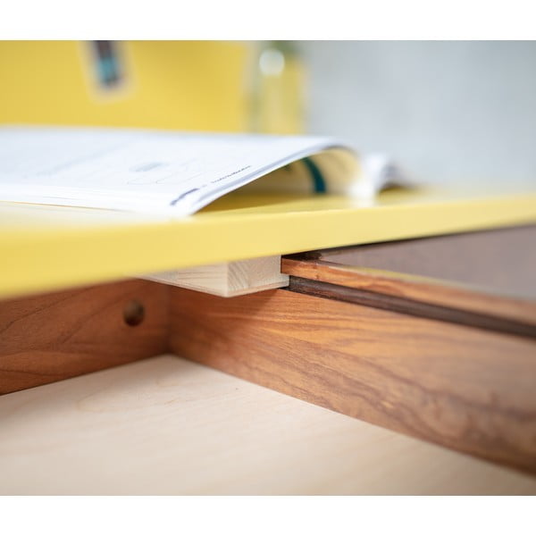 Šedý psací stůl s podnožím z jasanového dřeva Ragaba Luka Oak, délka 85 cm-image-3