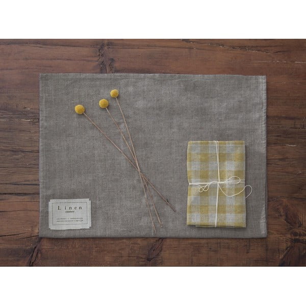 Sada 4 látkových ubrousků s příměsí lnu Really Nice Things Beige Vichy, 43 x 43 cm-image-3