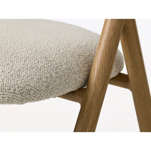 Krémové/v přírodní barvě čalouněné jídelní křeslo s područkami Frances – Unique Furniture-image-2