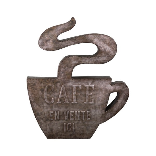 Nástěnný kovový dekorativní prvek Antic Line Cafe, 49 x 58,5 cm