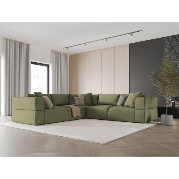 Světle zelená variabilní rohová pohovka Esther – Milo Casa-image-1