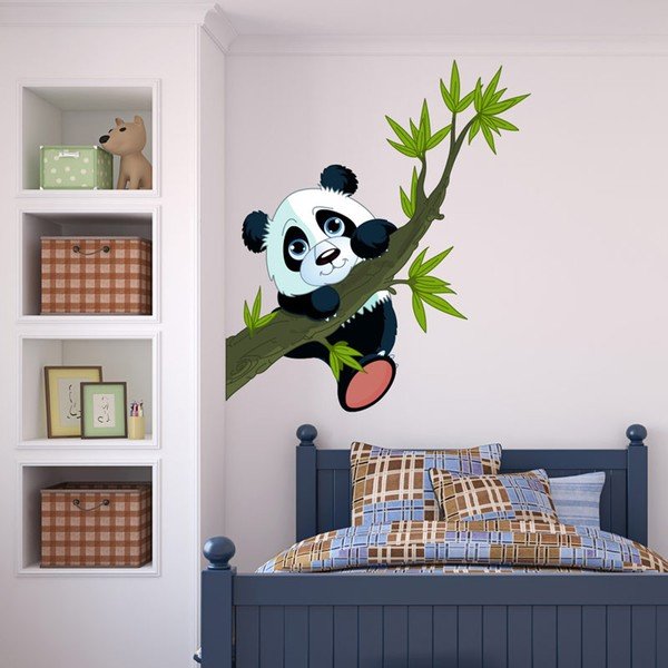 Nástěnná dětská samolepka Ambiance Panda On Branches-image-1