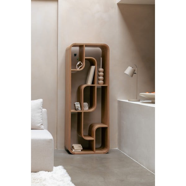 Knihovna z dubového dřeva v přírodní barvě 60x160x35 cm Seven – Zuiver-image-1