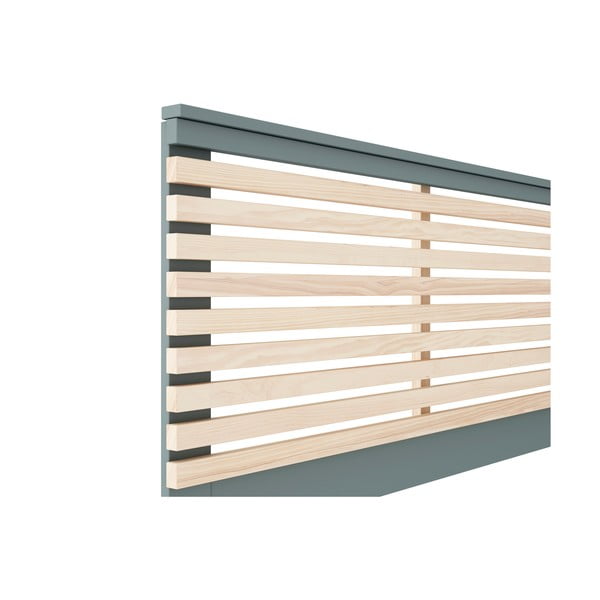 Čelo postele v dekoru borovice v přírodní barvě/šedozelené 163x100 cm Estefania – Marckeric-image-3