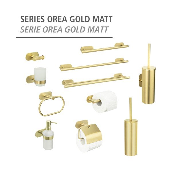 Samodržící WC štětka z nerezové oceli ve zlaté barvě Orea Gold – Wenko-image-4