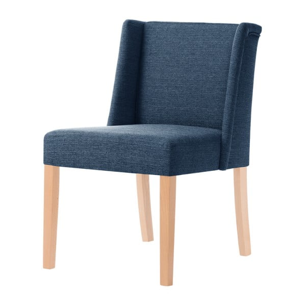 Denimově modrá židle s hnědými nohami Ted Lapidus Maison Zeste